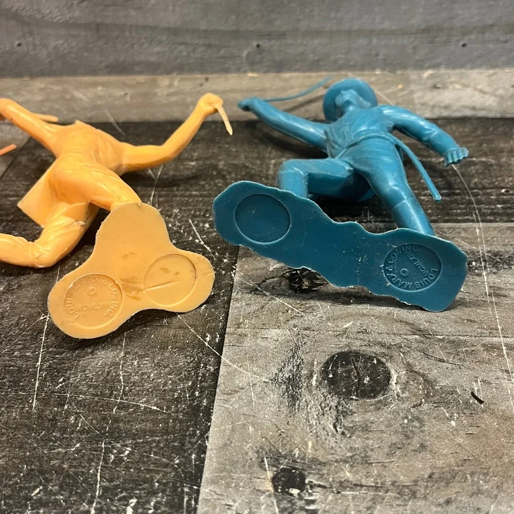 Vintage Louis Marx Figures Cowboys Native American Cavalry Soldier Set of 4